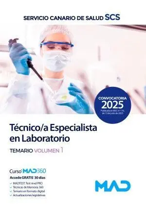 025 T1 Tecnico Especialista Laboratorio Servicio Canario Salud