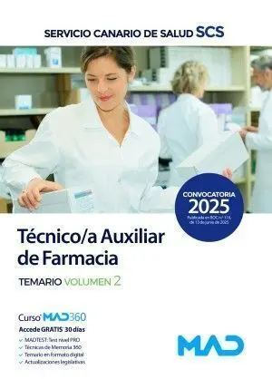025 T2 Técnico/A Auxiliar de Farmacia Servicio Canario de Salud