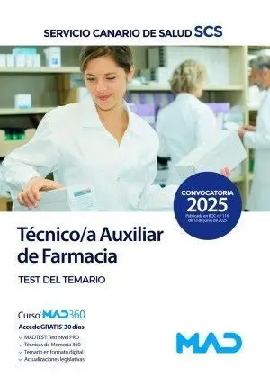 025 Test Tecnico/A Auxiliar de Farmacia Servicio Canario de Salud