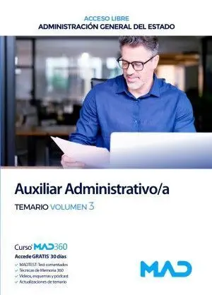 025 T3 Auxiliar Administrativo Administración General del Estado Acceso Libre