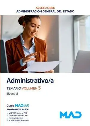 025 (Libre) T5 Administrativo / a Administracion General Estado