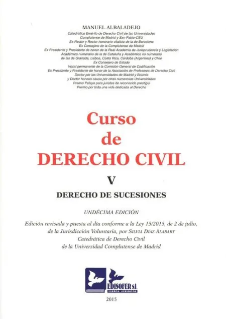 015 T5 Curso de Derecho Civil: Derecho de Sucesiones