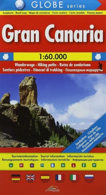 Mapa Gran Canaria 1:60000 Globe (Español-Inglés-Alemán-Francés-Italiano)
