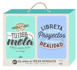 Kit un Millón de Ideas Geniales: tu Idea Mola + Libreta + Bolsa de Tela