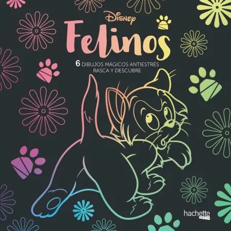 Felinos. 6 Dibujos Mágicos Antiestres. Rasca y Descubre