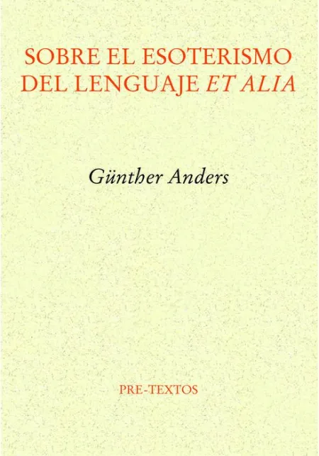 Sobre el Esoterismo del Lenguaje Et Alia