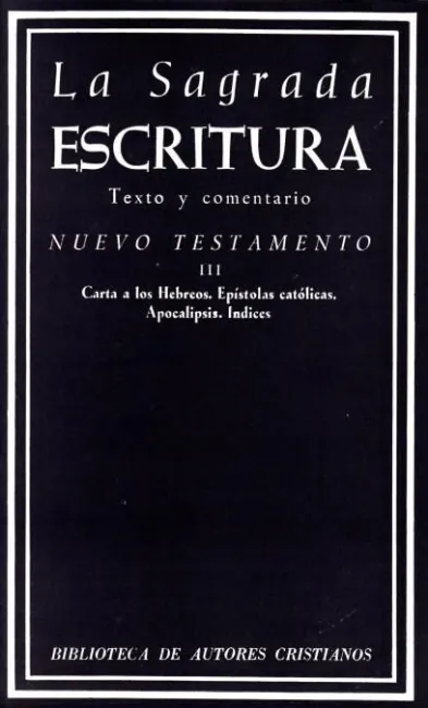 La Sagrada Escritura. Nuevo Testamento. Iii: Carta a los Hebreos. Epístolas Cató