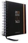 023 Agenda Taco del Corazon de Jesus Negra con Elastico Naranja