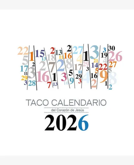 Taco 2026 Calendario del Corazon de Jesus Mesa - Numeros