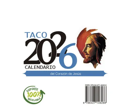 Taco 2026 Calendario del Corazon de Jesus Notas con Soporte