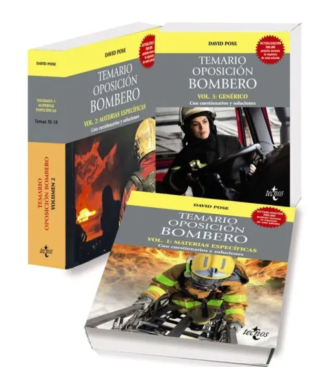 024 3Vols Temario Oposicion Bombero con Cuestionarios y Soluciones