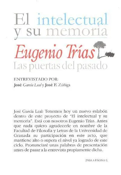 Eugenio Trã?Â¡As. Las Puertas del Pasado
