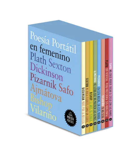 8Vols Estuche Poesía Portátil en Femenino: Plath/ Sexton/ Dickinson/ Pizarnik/ Safo/ Ajmatova/ Bishop/Vilariño