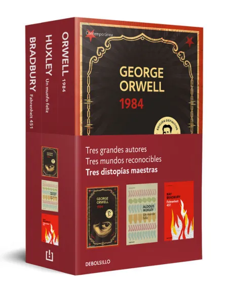 Tres Distopías Maestras (Pack que Incluye: 1984, Fahrenheit 451 y un Mundo Feliz)