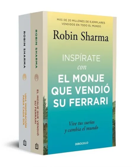 Pack 2Vols Robin Sharma Imspirate con el Monje que Vendio Su Ferrari