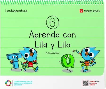 022 5Años Cuad6 Lectoescritura Aprendo con Lila y Lilo