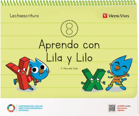 022 5Años Cuad8 Lectoescritura Aprendo con Lila y Lilo