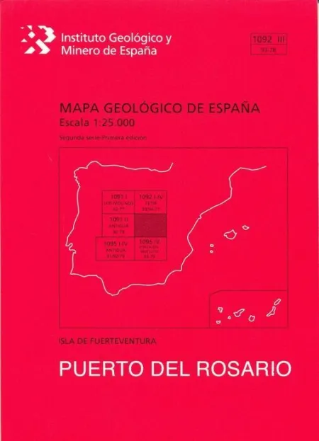 Puerto Rosario. fuerteventura. Mapa Geologico España 1092 Iii. 93-78
