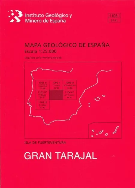Gran Tarajal. Fuerteventura -Mapa Geologico España 1103 I/ 92-81