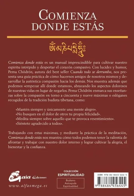 Comienza Donde estas. Guia para Vivir Compasivamente