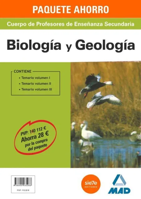 015 3Vols Paquete Ahorro Biologia y Geologia Cuerpo Profesores Enseñanza Secundaria