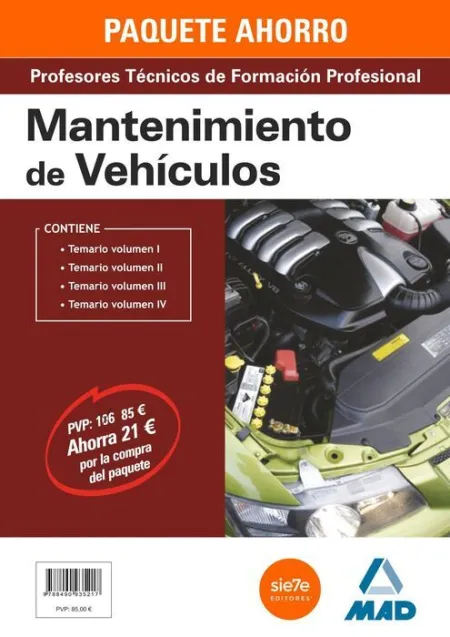 015 4Vols Paquete Ahorro Mantenimiento Vehiculos Profesores Tecnicos Formacion Profesional