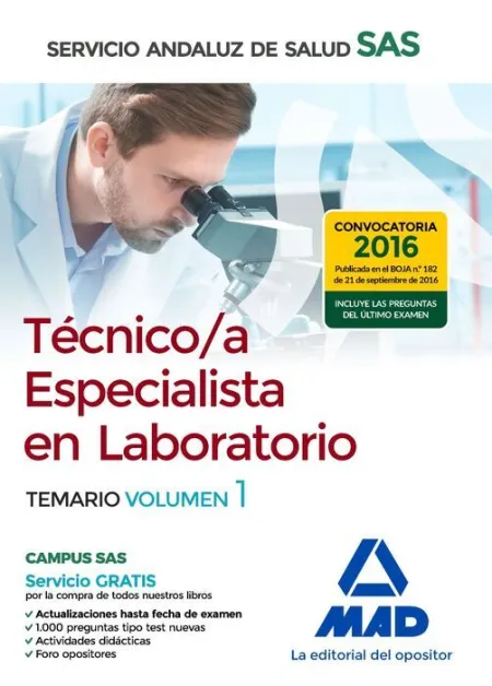 016 (Andalucia) T1 Especifico Tecnico/A Especialista en Laboratorio