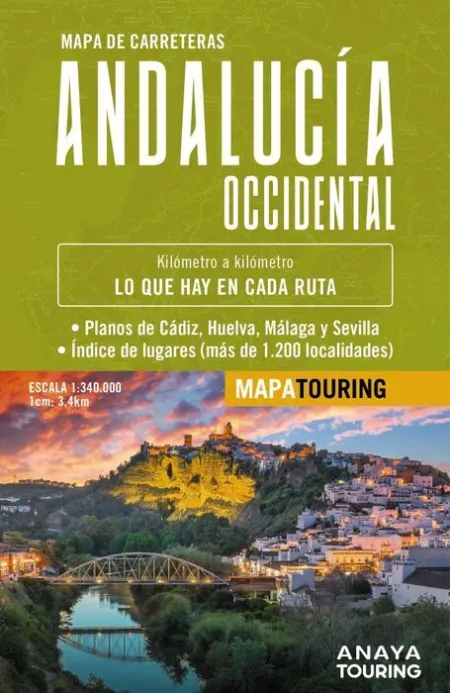 025 Mapa de Carreteras de Andalucia Occidental (Desplegable), Escala 1:340. 000