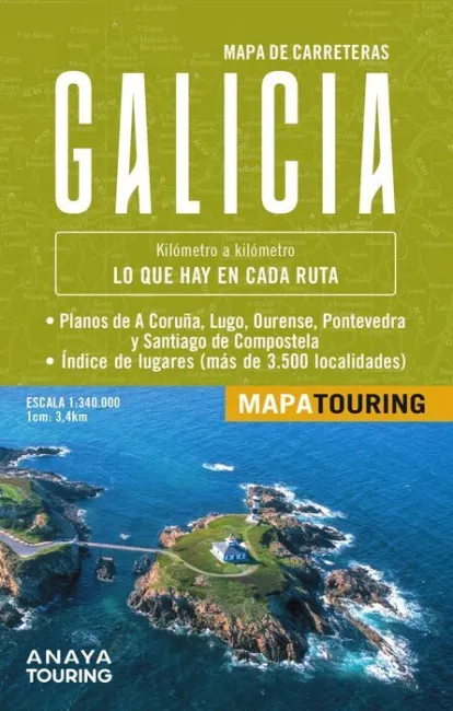 025 Mapa de Carreteras Galicia (Desplegable), Escala 1:340. 000