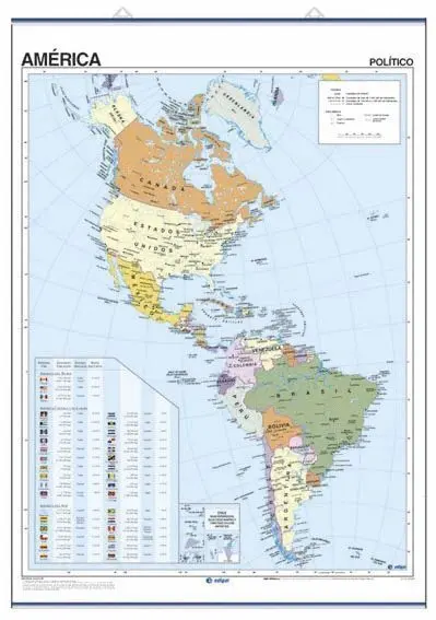 Mapa Mural America Fisica / Politico C696