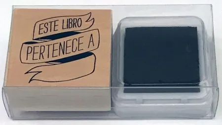 Sello Ex-Libris Fondo Blanco (Este Libro Pertenece a... ) Tinta Negra