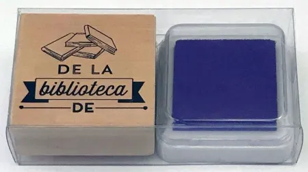 Sello Ex-Libris (De la Biblioteca de... ) Tinta Azul