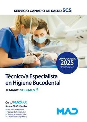 025 T3 Tecnico/A Especialista en Higiene Bucodental Servicio Canario de Salud