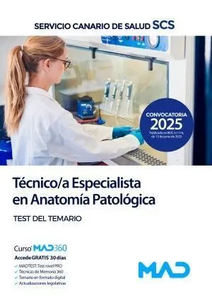 025 Test Tecnico Especialista Anatomia Patologica Servicio Canario Salud
