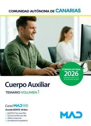 026 T1 Auxiliar Administrativo de la Comunidad Autónoma de Canarias