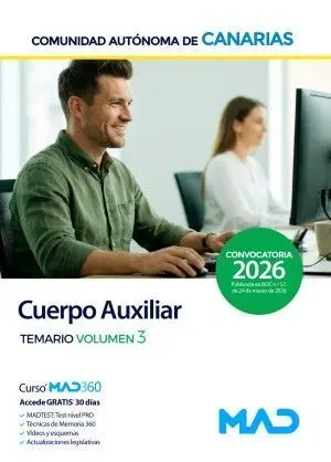 026 T3 Auxiliar Administrativo de la Comunidad Autónoma de Canarias