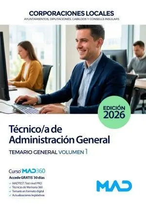 026 T1 Temario General Técnico de Administración General de las Corporaciones Locales
