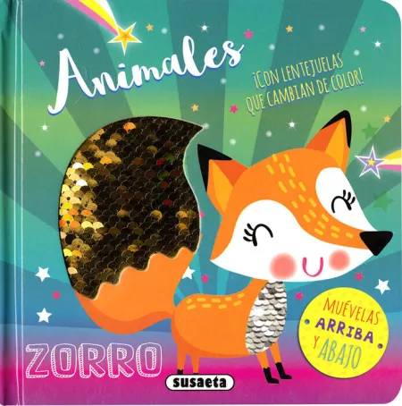 Animales. Zorro con Lentejuelas que Cambian de Color