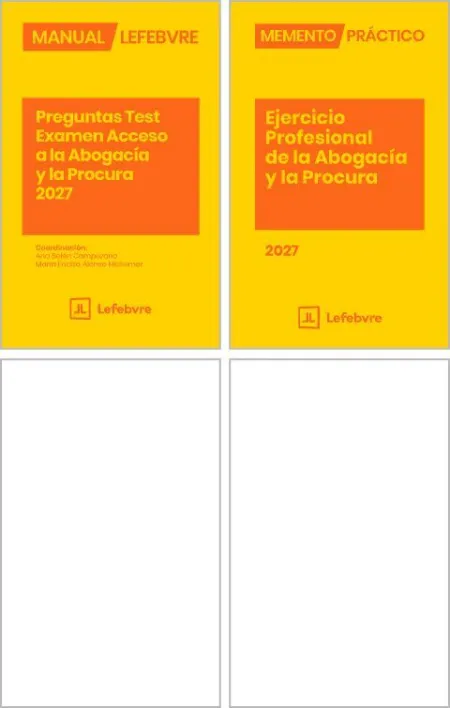 027 Pack Memento Ejercicio Profesional de la Abogacía 2027 + Manual Preguntas Test Examen Acceso a la Abogacia y la Procura 2027