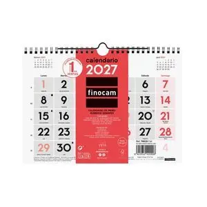 Finocam Calendario Pared 2027 Numeros Grandes S