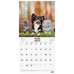 Finocam Calendario Pared 2027 30X30 Perros y Gatos