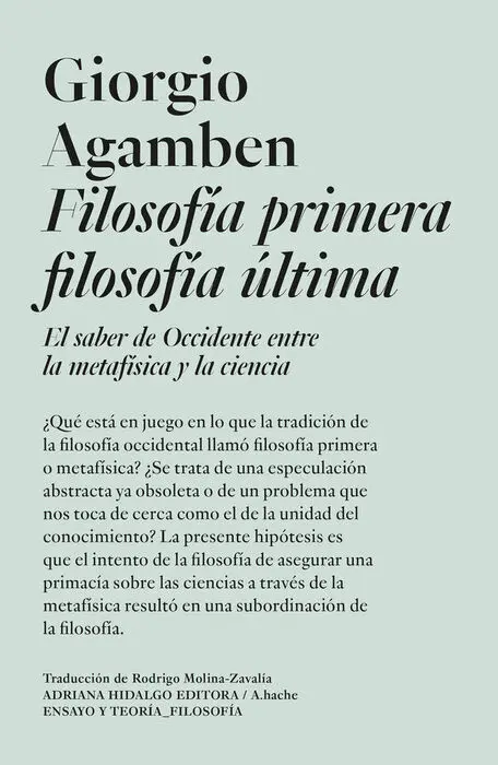 Filosofia Primera Filosofia Ultima
