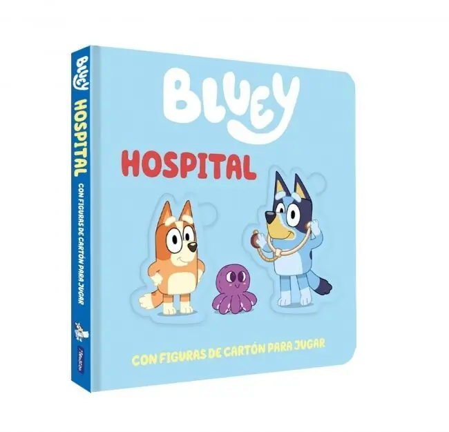 Bluey. Libro Juguete - Hospital. Libro de Cartón con Figuras Extraíbles para Jugar
