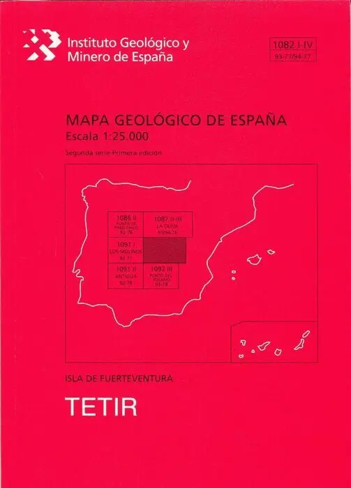 Tetir. Fuerteventura -Mapa Geologico España 1082 I-Iv/93-77/94-77