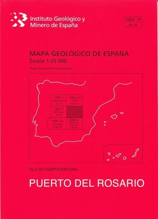 Puerto Rosario. fuerteventura. Mapa Geologico España 1092 Iii. 93-78