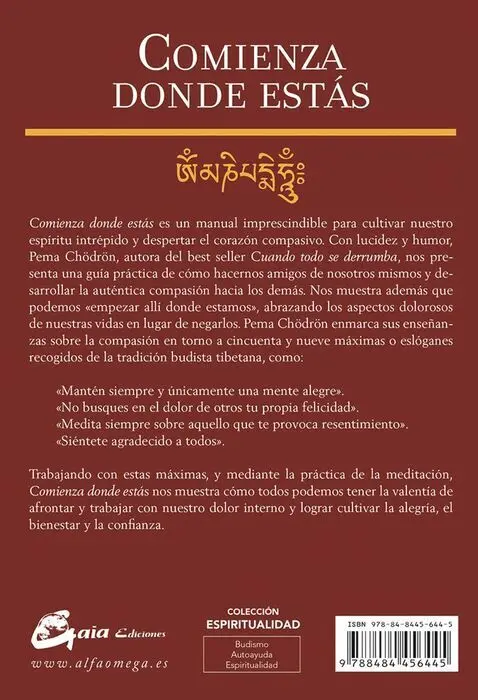 Comienza Donde estas. Guia para Vivir Compasivamente