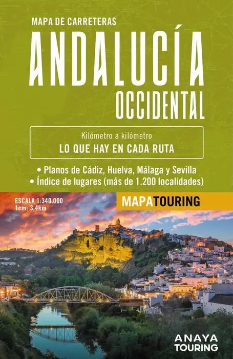 025 Mapa de Carreteras de Andalucia Occidental (Desplegable), Escala 1:340. 000
